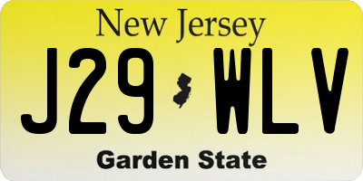 NJ license plate J29WLV