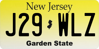 NJ license plate J29WLZ
