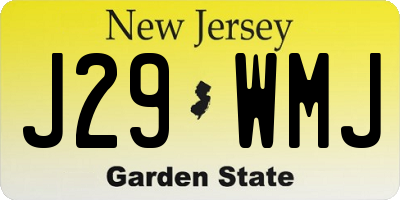 NJ license plate J29WMJ