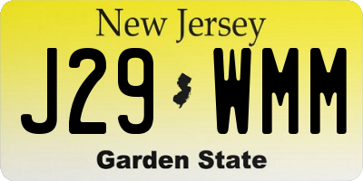 NJ license plate J29WMM