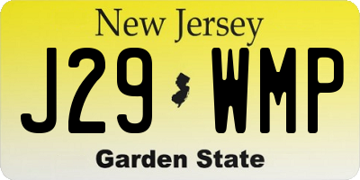 NJ license plate J29WMP