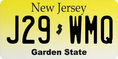 NJ license plate J29WMQ