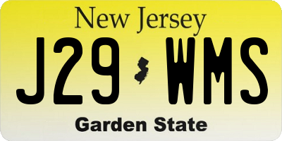 NJ license plate J29WMS