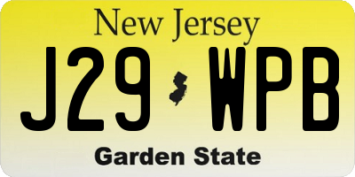 NJ license plate J29WPB