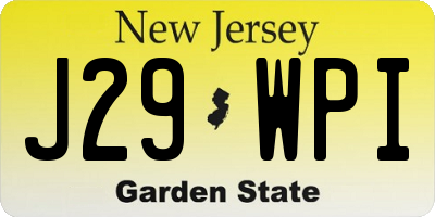 NJ license plate J29WPI