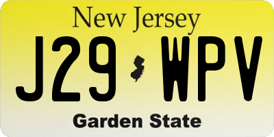 NJ license plate J29WPV
