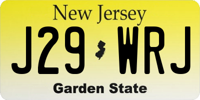 NJ license plate J29WRJ