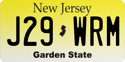 NJ license plate J29WRM