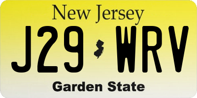 NJ license plate J29WRV