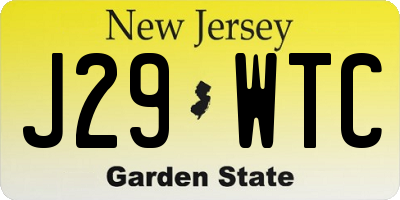 NJ license plate J29WTC