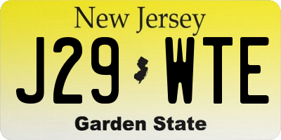 NJ license plate J29WTE