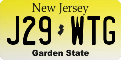 NJ license plate J29WTG