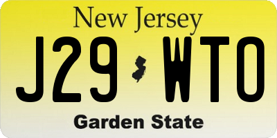NJ license plate J29WTO