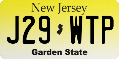 NJ license plate J29WTP