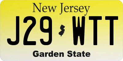 NJ license plate J29WTT