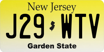 NJ license plate J29WTV