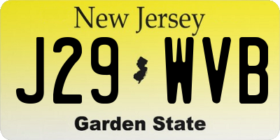 NJ license plate J29WVB