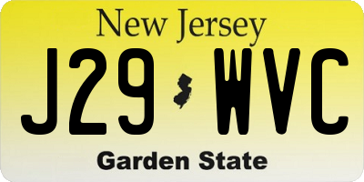 NJ license plate J29WVC