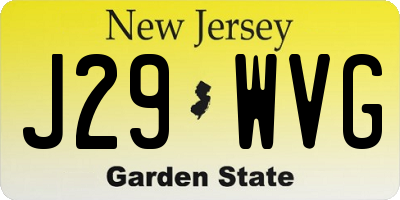 NJ license plate J29WVG