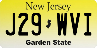 NJ license plate J29WVI