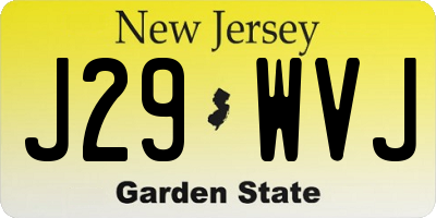NJ license plate J29WVJ