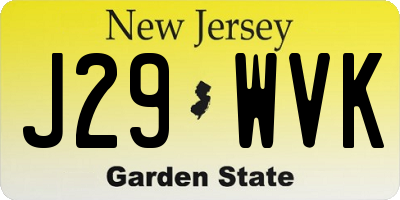 NJ license plate J29WVK