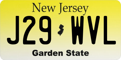 NJ license plate J29WVL
