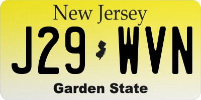 NJ license plate J29WVN