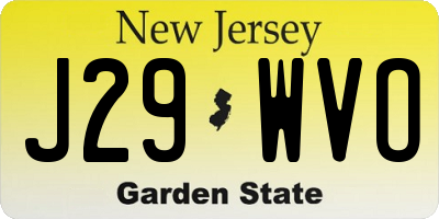 NJ license plate J29WVO