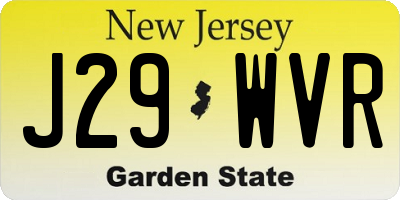 NJ license plate J29WVR