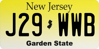 NJ license plate J29WWB