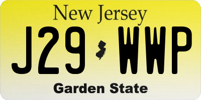 NJ license plate J29WWP