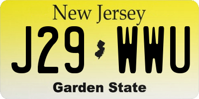 NJ license plate J29WWU