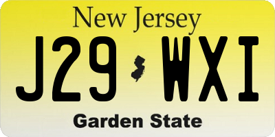 NJ license plate J29WXI