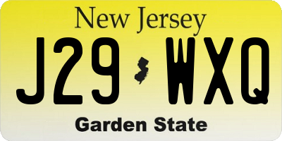 NJ license plate J29WXQ