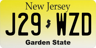 NJ license plate J29WZD