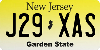 NJ license plate J29XAS