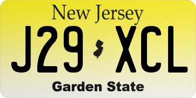 NJ license plate J29XCL