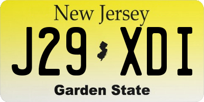 NJ license plate J29XDI