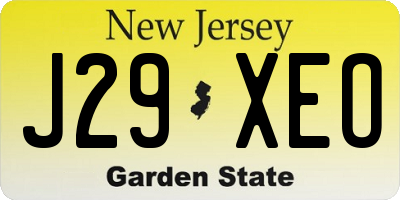 NJ license plate J29XEO
