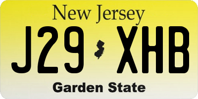 NJ license plate J29XHB