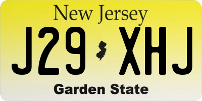 NJ license plate J29XHJ