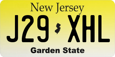 NJ license plate J29XHL