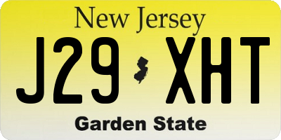 NJ license plate J29XHT