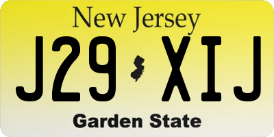 NJ license plate J29XIJ