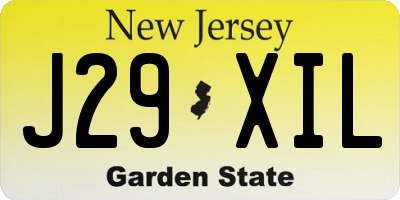 NJ license plate J29XIL