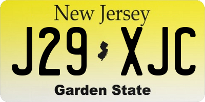 NJ license plate J29XJC