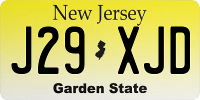 NJ license plate J29XJD