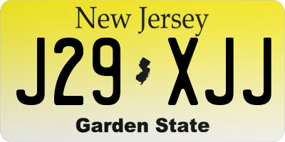 NJ license plate J29XJJ