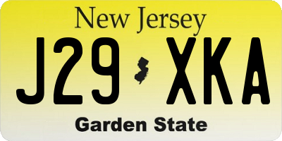 NJ license plate J29XKA